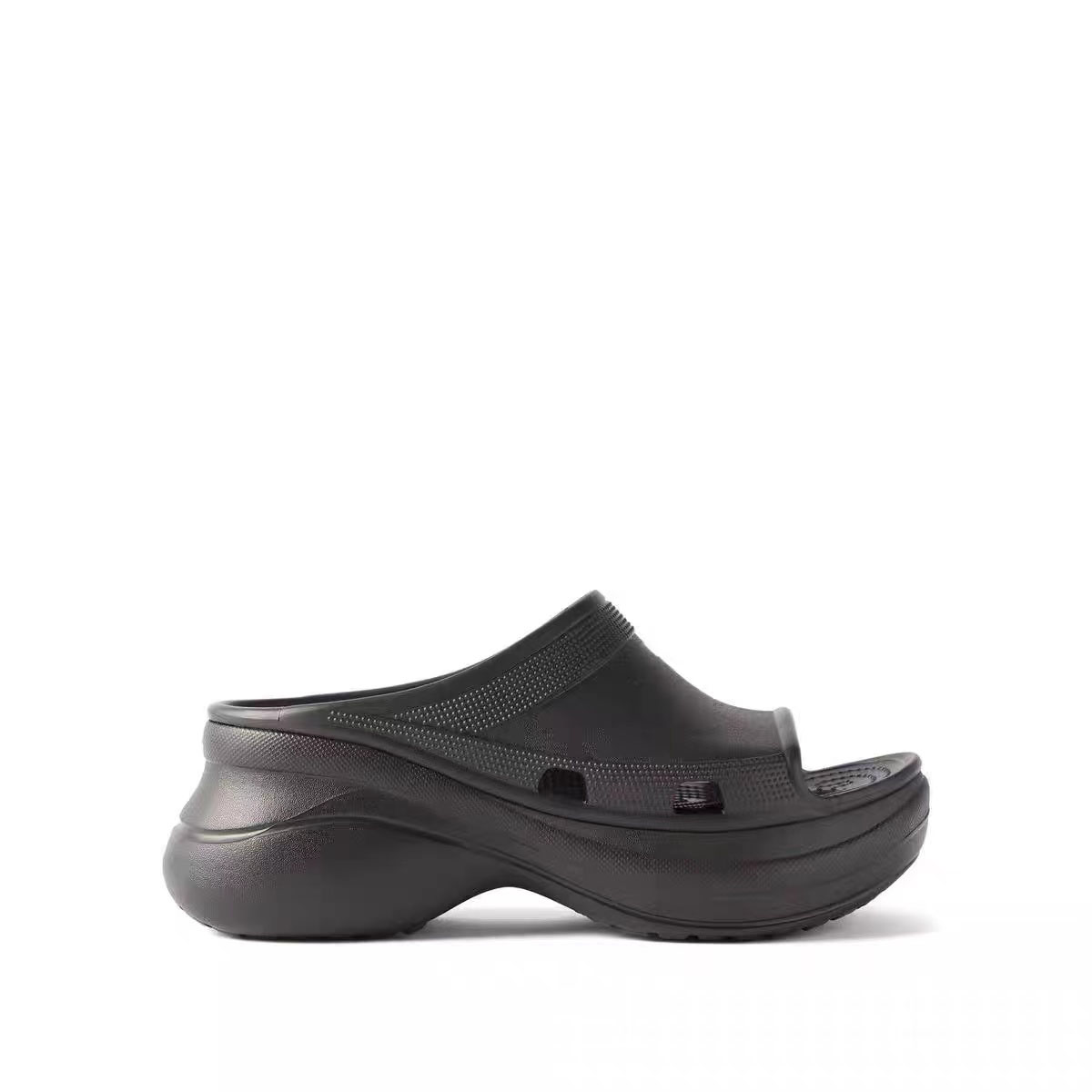 

new model europ Summer beach men's and women's big head slippers Fruit color Scuffs cross design swimming pool party couple shoes large Non slip slippers, Black