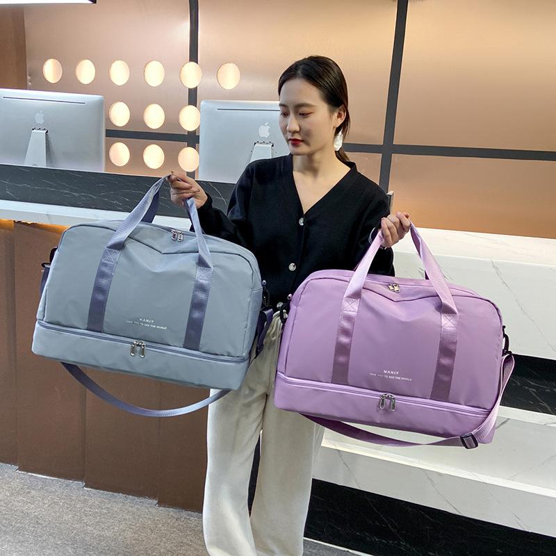 

Outdoor Bags Wet And Dry Separation Nylon Yoga Gym Bag For Women Crossbody Men's Travel Casual Ladies Fashion Shoulder BagOutdoor, Black