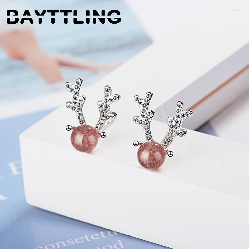 

Stud Arrivals Silver Color Shiny Antlers Zircon Earrings Luxury Birthday Christmas Jewelry GiftsStud