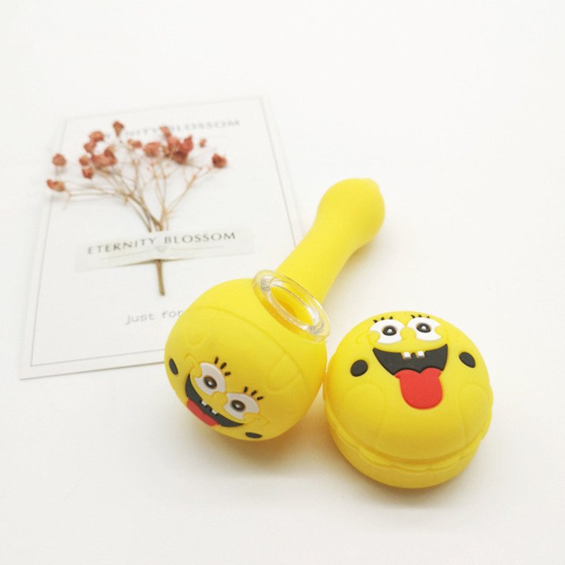 

Silicone Smoking Hand Pipes with Glass Bowl Silicone Pipe Colorful Funny Smoking Unbreakable Accessories Silicone Hand Pipes for Retail or Wholesale