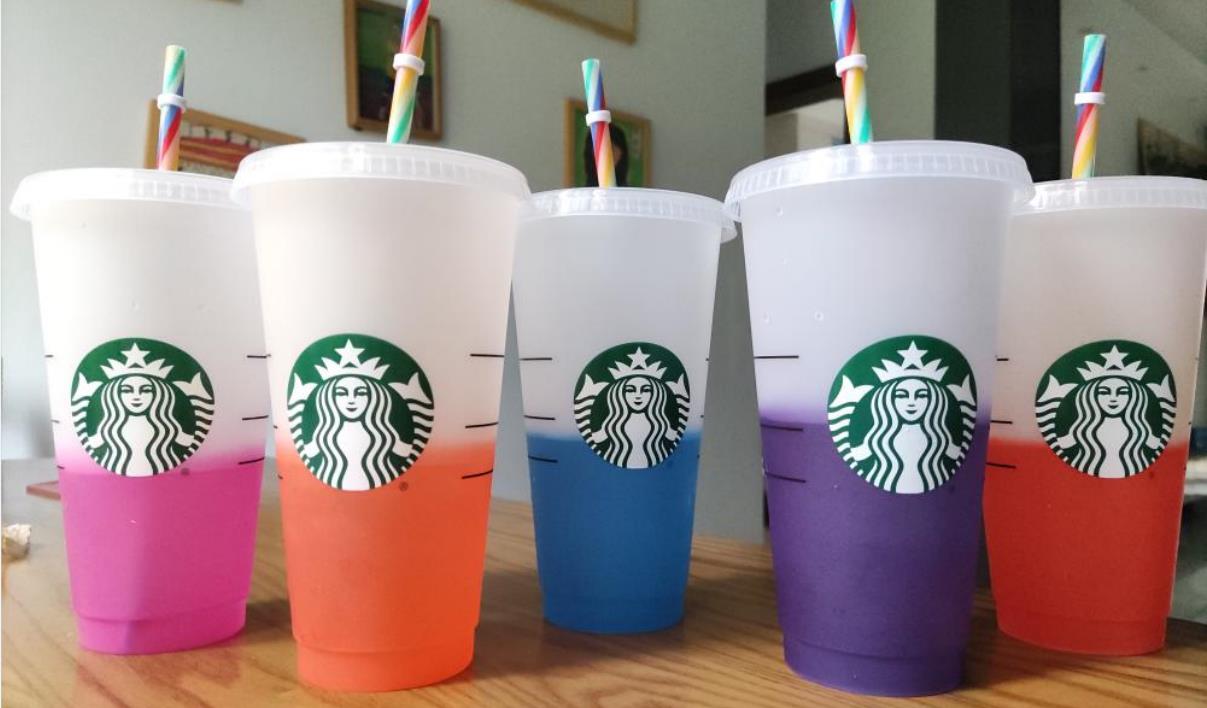 

Starbucks Mermaid Goddess 24oz 16oz 710ml Plastic Mugs Tumbler Reusable Clear Drinking Flat Bottom Pillar Shape Lid Straw Cups mug, Cup body + lid + straw