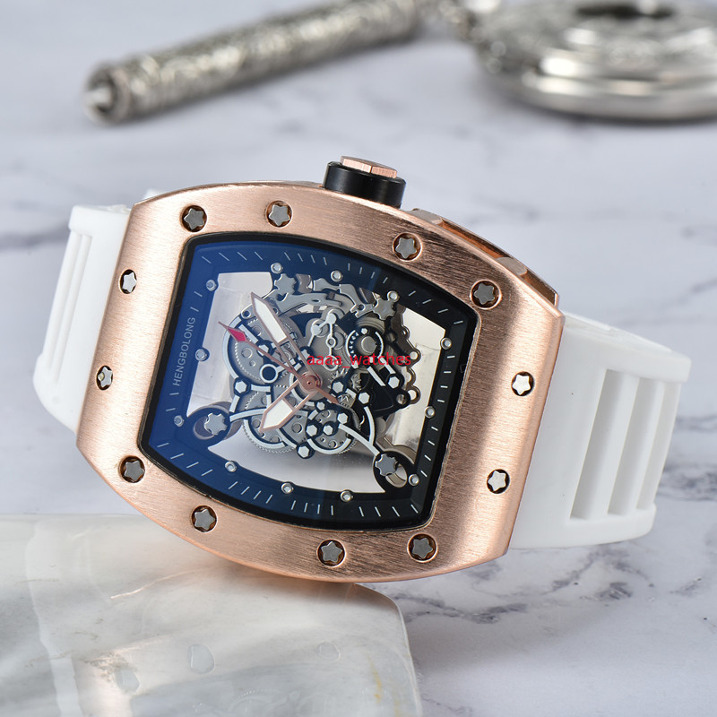 

transparent Fashion Automatic quartz Watches Men's Waterproof Skeleton Wrist Watch With women men Leather strap
