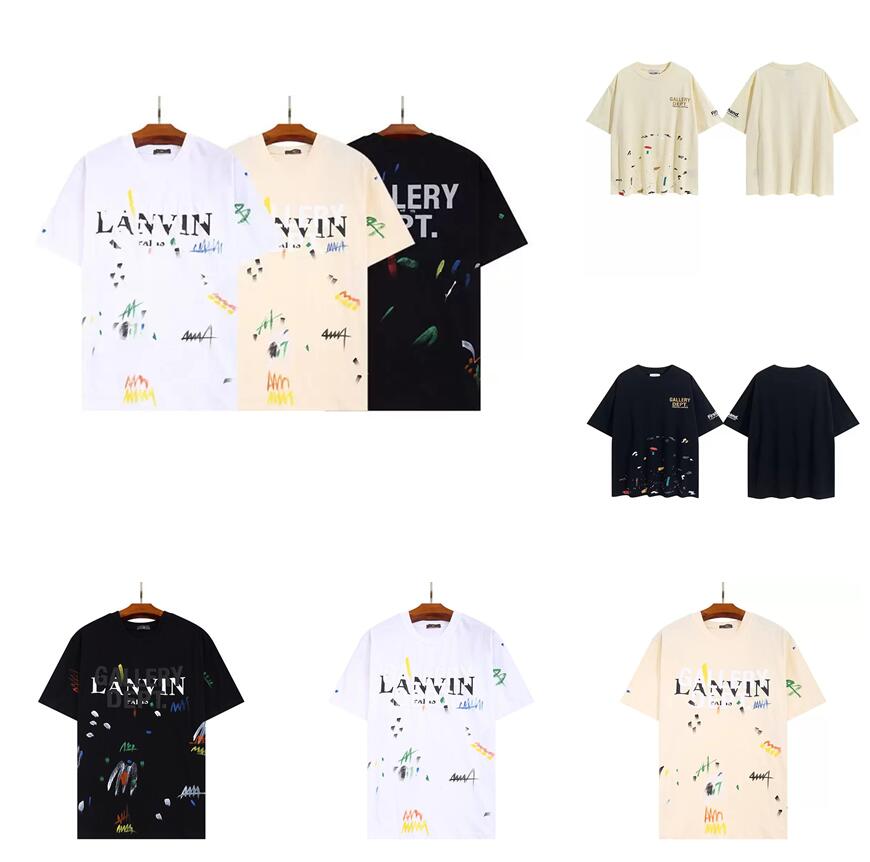 

Mens Womens T Shirt Graphic Tees Cotton Hand Painted Luxury Tops Ink Splash Graffiti Letters Summer Loose Shorts Sleeve Round Neck Hip Hop Tshirt, I need look other product