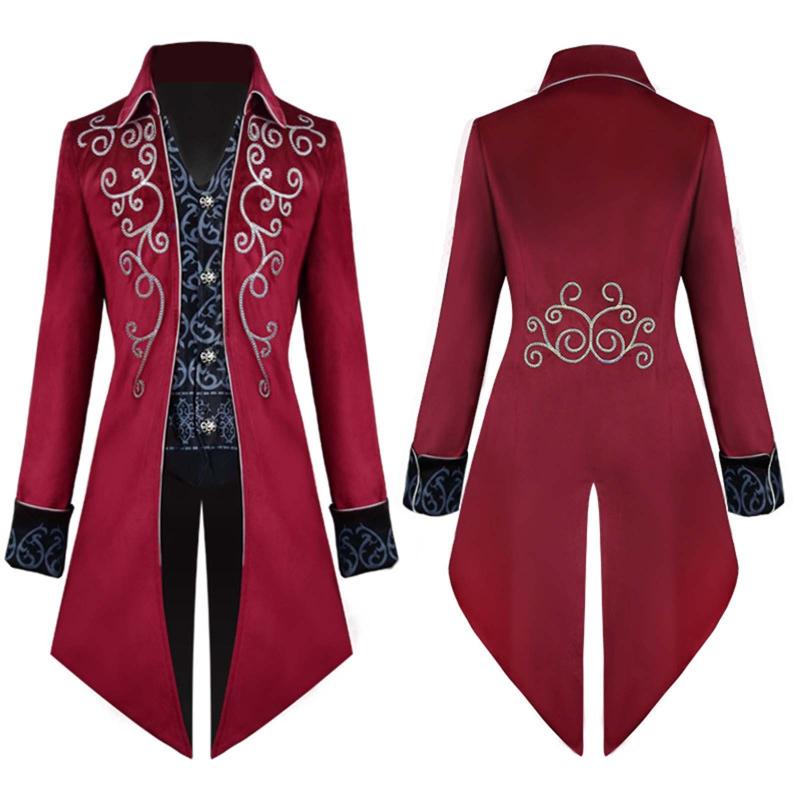 

Men's Jackets Tailcoat Vintage Coat Gothic Jacket Men Steampunk Frock Coats & Big Size, Black