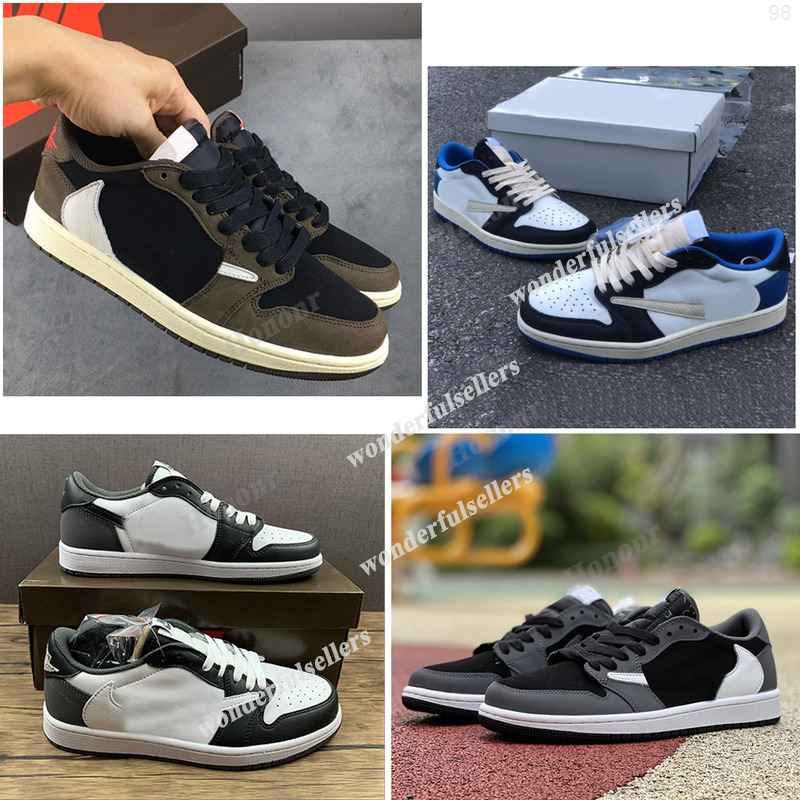 

Jumpman 1s low Basketball Shoes Travis Scotts X Brown Cactus Jack OG TS SP 1 Men Sports Outdoor Sneakers, #4