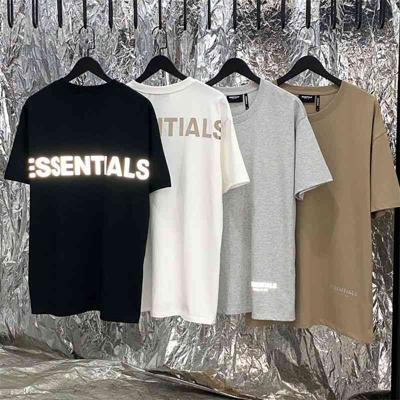 Fashion Essentials Designer t shirts Unisex Fog Feel of God Double Line Reflective Short Sleeve 3m High Street Hip Hop Ins Women