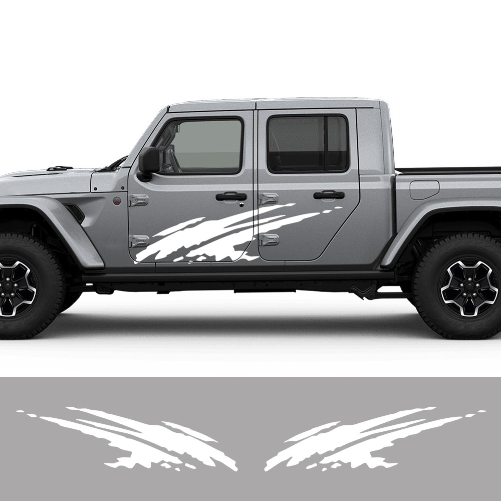 

Door Side Stickers for Jeep Gladiator JT Pickup Decor Decals Truck Graphics Splash Style Car Cover Auto Tuning Vinyl, Black