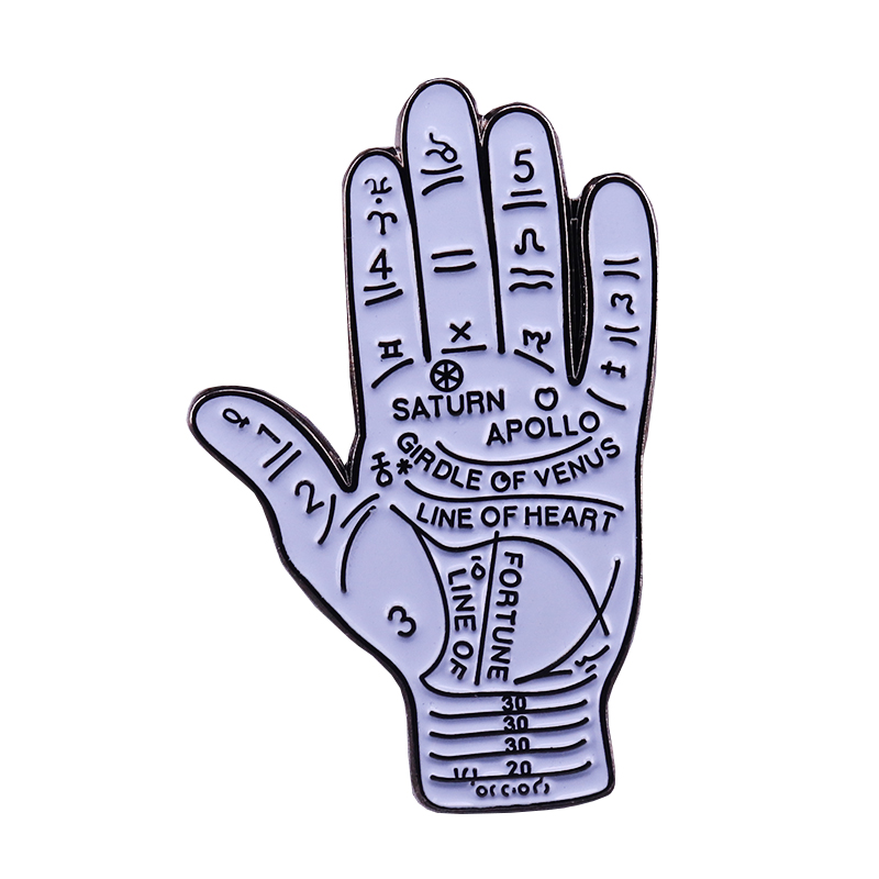 

Palm Reader Pin Palmistry Fortune Teller Brooch Occult Witch Gift All in your hands, As picture