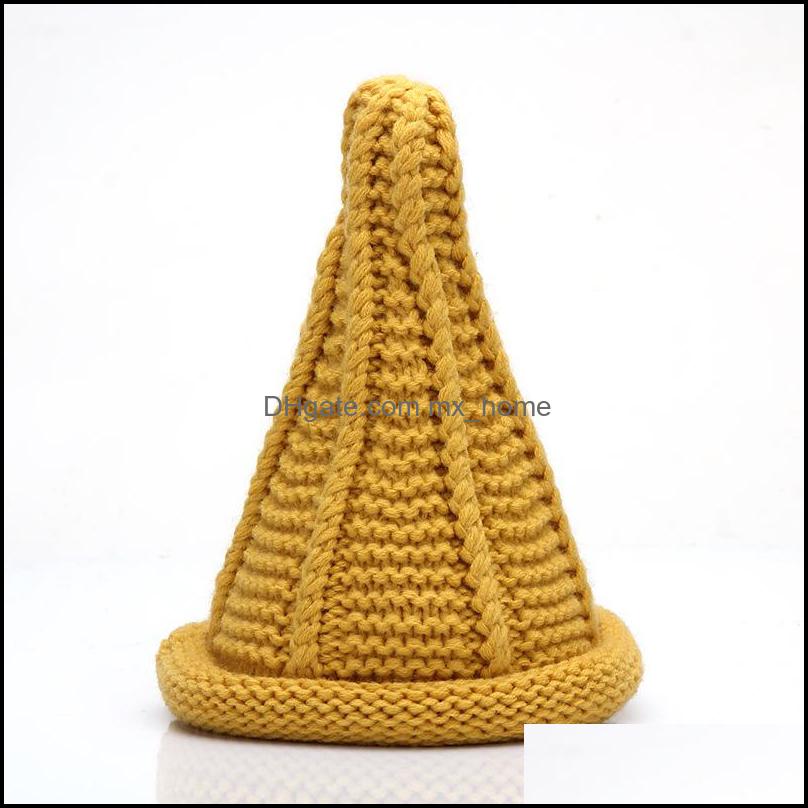 

Caps Hats M318 New Autumn Winter Baby Kids Knitted Hat Candy Color Pointed Children Beanies Boys Girls Drop Mxhome Dh5V2, Light gray