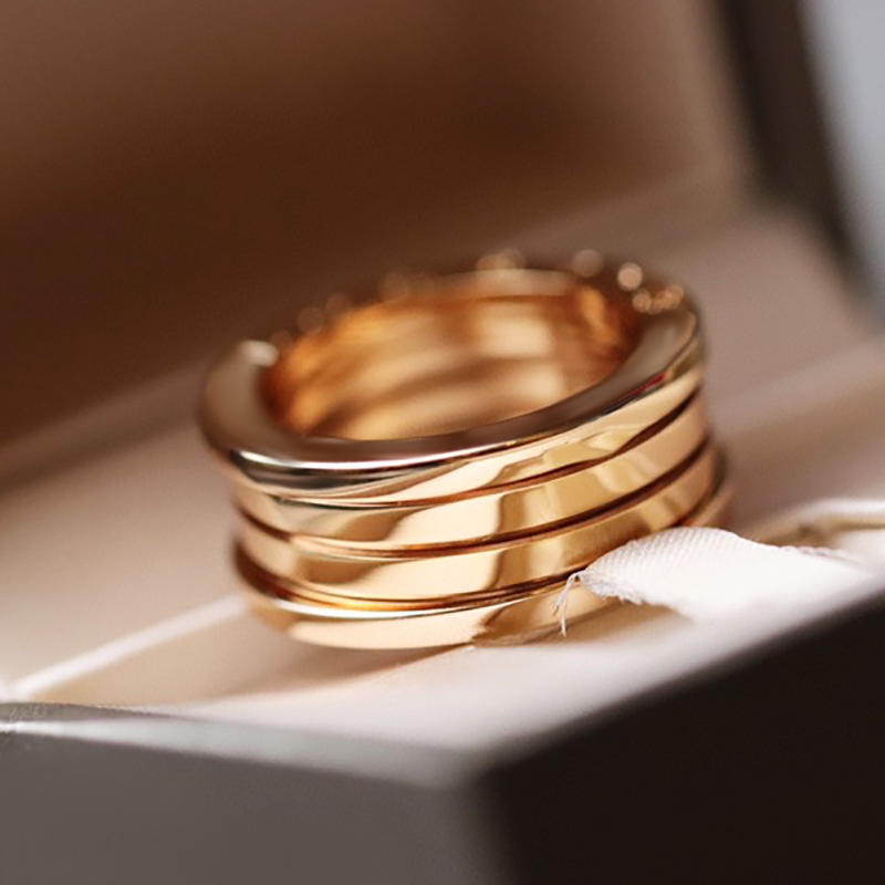 Luxury designer designers Rings Original Design 585 Sterling Silver Spring Cylinder Matching Ring Men and Women Classic Fashion Couple Luxury Jew
