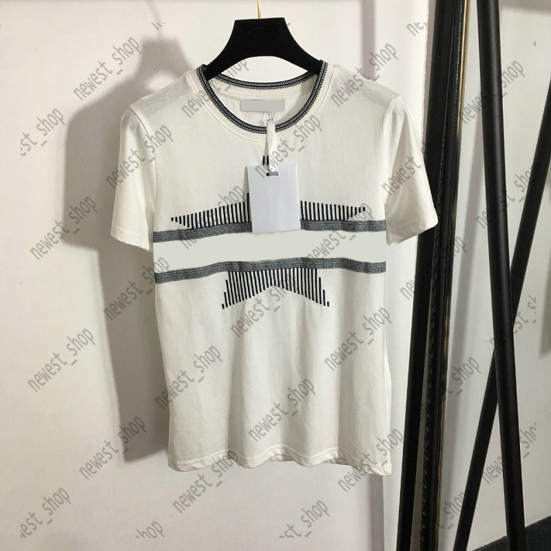 

22ss summer womens T Shirts paris designer luxury tshirt women Embroidered letter print t shirt lady casual cotton star printing t-shirt tops tee, White