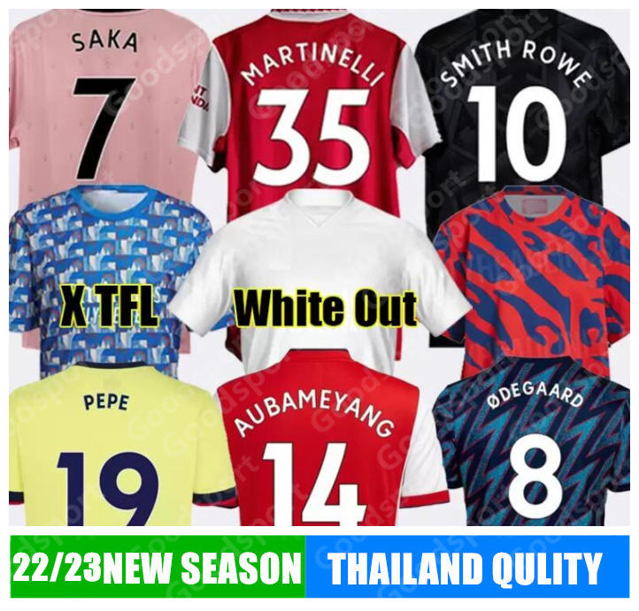 

THOMAS PEPE SAKA TIERNEY SMITH ROWE soccer jerseys 22/23 TAVARES SAMBI ODEGAARD NKETIAH 2022 2023 football shirt Kids kit uniform MARTINELLI Whiteout TOPS player, Asenna 22-23 home player