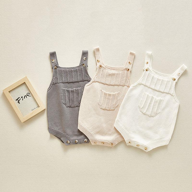 

Jumpsuits Baby Girl Boy Sleeveless Romper Jumpsuit 0-24M Knitting Rompers Cute Overalls Born Girls Boys Clothes InfantilJumpsuits, Gz11 pink