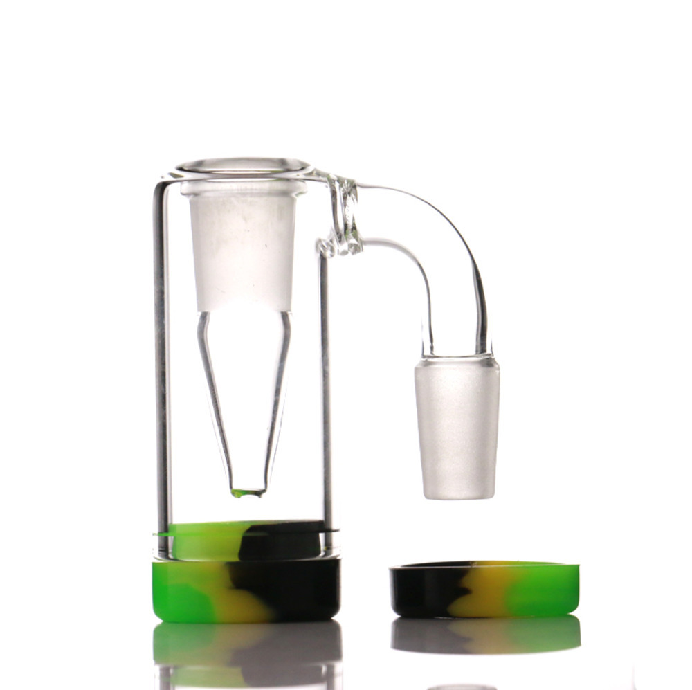 

Radiant 14mm Glass Ash Catcher with 7ML Silicone Container Reclaimer Male Female Ashcatchers for Quartz Banger Water Bongs Dab Rigs
