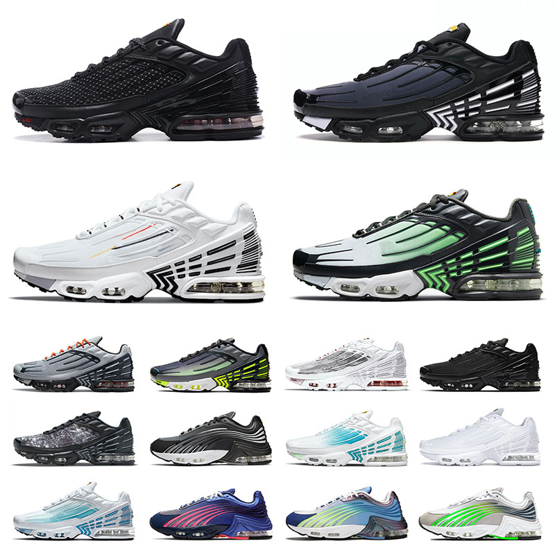 

aaa+ Quality TN 3 Tuned Running Shoes For Mens Womens Big Size Us 12 Designer Smoke Grey All Black Neon Obsidian Wolf Grey Trainers Sports Sneakers Eur 36-46, 39-45 multi