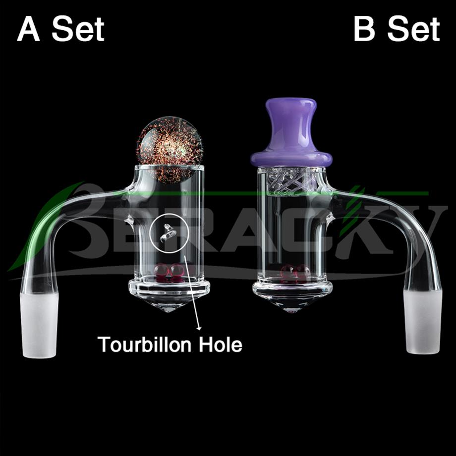 

Beracky Two Styles Full Weld Smoking Beveled Edge Faceted Quartz Banger With Cap And Ruby Pearl 25mmOD Seamless Diamond Bottom Nai226A