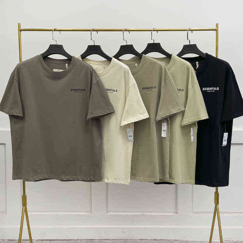 Fashion Essentials Designer Couples t shirts Fog Double Thread Basic Small High Street Loose Short Sleeve T-shirt