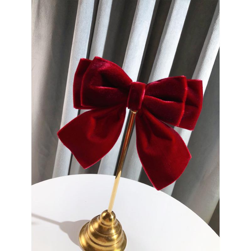 

Bow Ties Korean Version Simple And Versatile Pure Velvet Diagonal College Style JK Tie Women's Double Bowknot Brooch NecklineBow