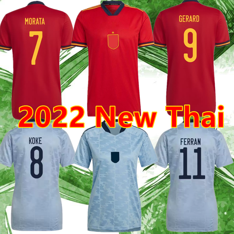 

2022 Spain soccer jersey Camiseta Espana MORATA RODRIGO TORRES PEDRI 20 21 22 Cup RAMOS THIAGO INIESTA ALBA football shirts men kids kit fan, 2021 away kids