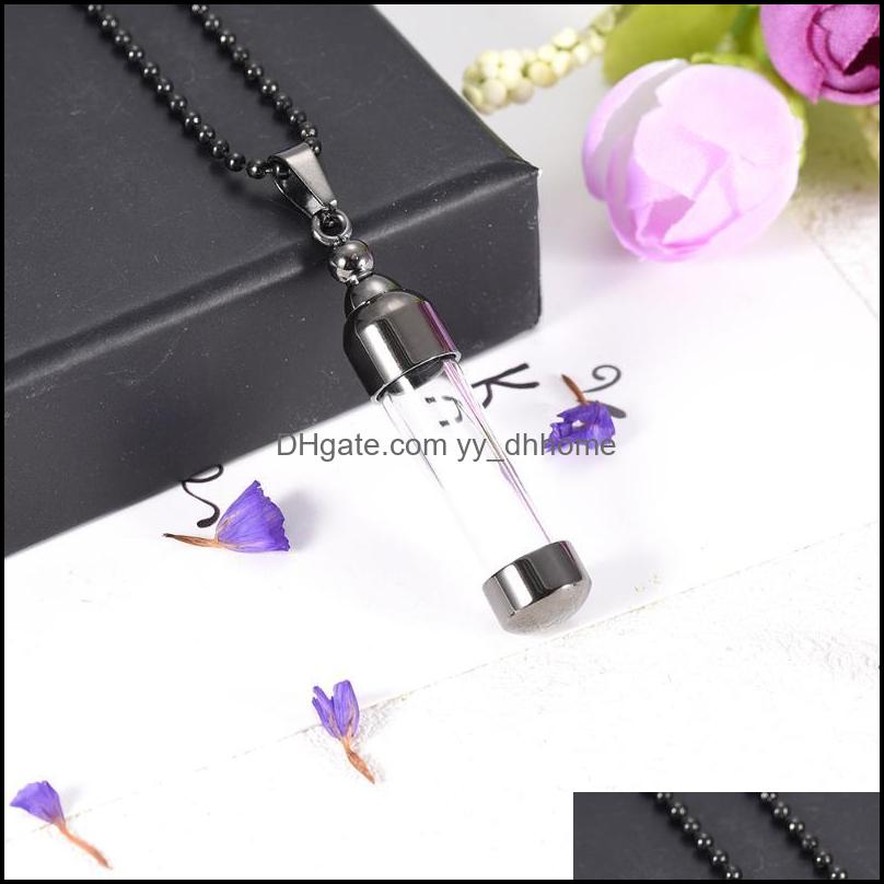 

Pendant Necklaces Pendants Jewelry Cmj9887 Gun Metal Transparent Hair Flower Ash Collection Necklace Ope Dhxyg