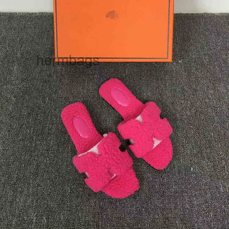 

designer slippers Sandals hermse Oran Women Slippers Herme Sandal Oasis Wholesale winter Teddy curly outdoor women large small girls h flat h women 2 KGBC, White