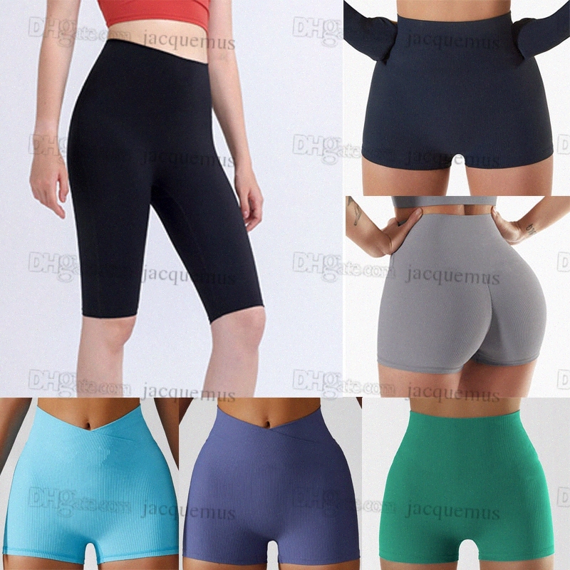 

Summer womens hip lift yoga lu shorts high waist peach running fitness pants leggings bike short pant luluWMoZ#, 16