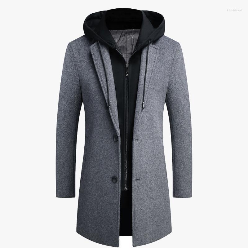 

Men's Wool & Blends Men Fashion Autumn Winter Jacket Coats Coat Mens Plus Size Overcoat Male Casual Streetwear Jackets Kend22, As shown