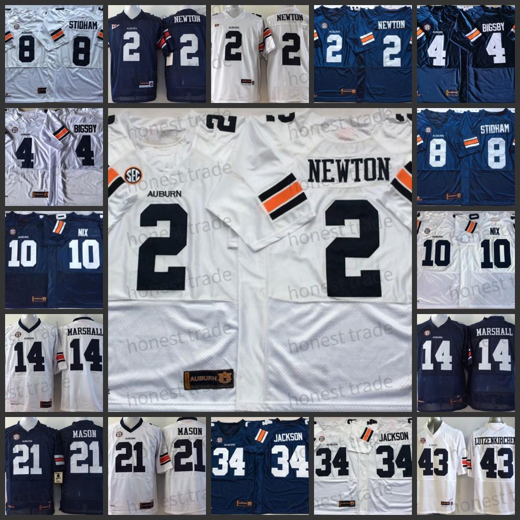 

NCAA Auburn Tigers 2 Cameron Newton Football Jersey 34 Bo Jackson 4 Bigsby 8 Jarrett Stidham 10 Bo Nix 14 Nick Marshall 21 Tre Mason 43 Lutzenkirchen Stitched Jerseys, 2 newton white jersey