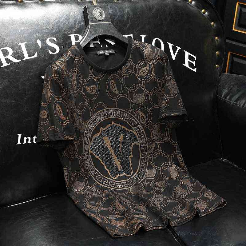Medusa Men's Short Sleeve T-shirt Round Neck Brick 2022 Summer New Fashion Half Sleeve T-shirt Large