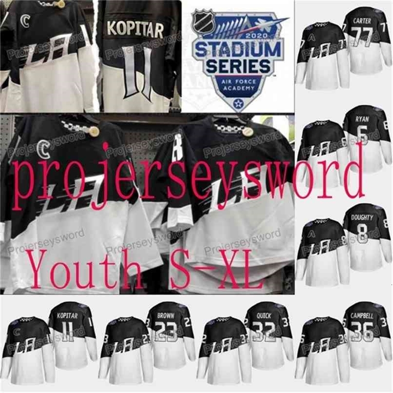 

Proword Youth 2020 Stadium Series Jersey Anze Kopitar Drew Doughty Dustin Brown Jonathan Quick Jeff Carter Joakim Ryan Toffoli, 13 kyle clifford