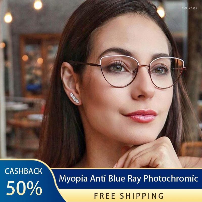

Sunglasses Pochromic Blue Light Blocking Glasses Myopia Woman's Eyeglasses Computer Prescription Women's Frame Optical Lenses Trendy