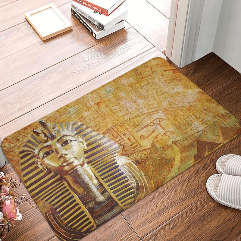 

Carpets Ancient Egyptian Civilization Doormat Bathroom Printed Carpet Kitchen Home Hallway African Absorbent Floor Rug Door Mat Foot Pad, Light yellow