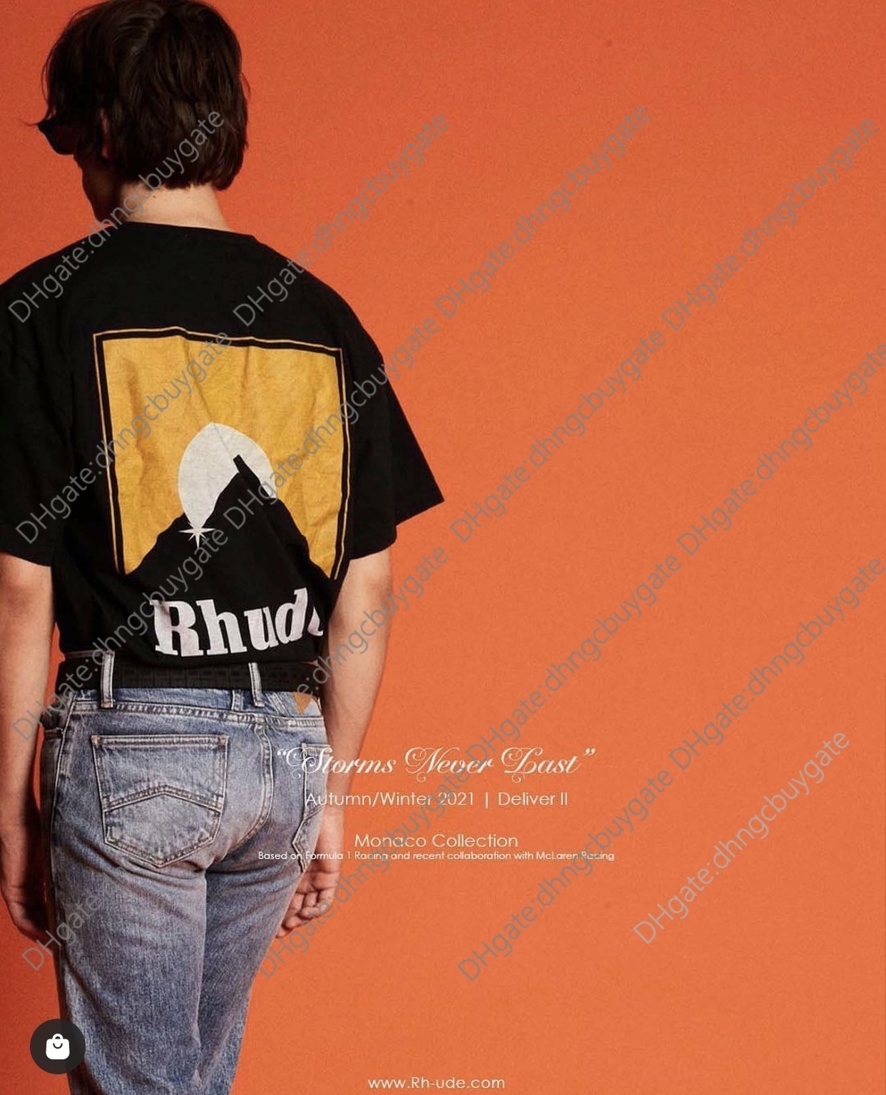 

Shirt Designer t Rh Rhude American Fashion Brand Sunset Theme Snow Mountain Print High Street Loose Short Sleeve T-shirt for Men and Women t Shirt, Black (sunset)