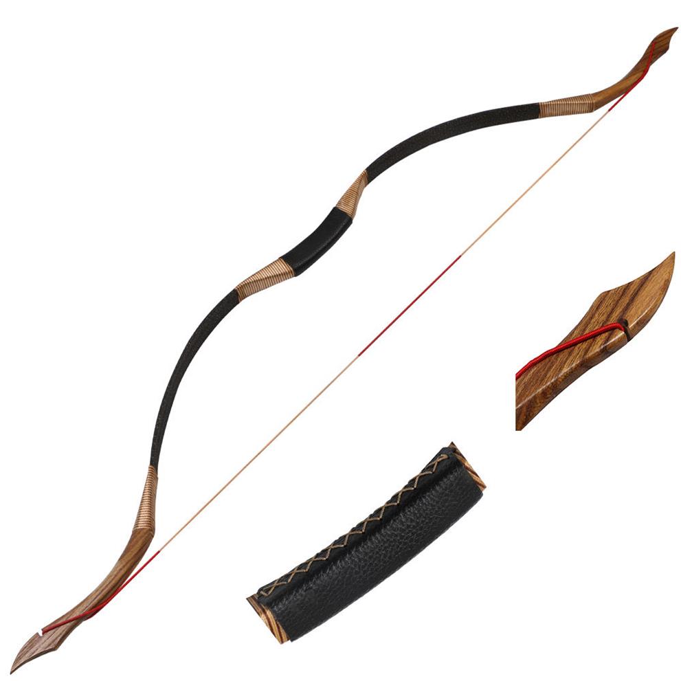 

Traditional Recurve Bow Longbow Practice Archery Hunting Handmade Wood Mongolian Bow 30-50lbs Horsebow 53 208R