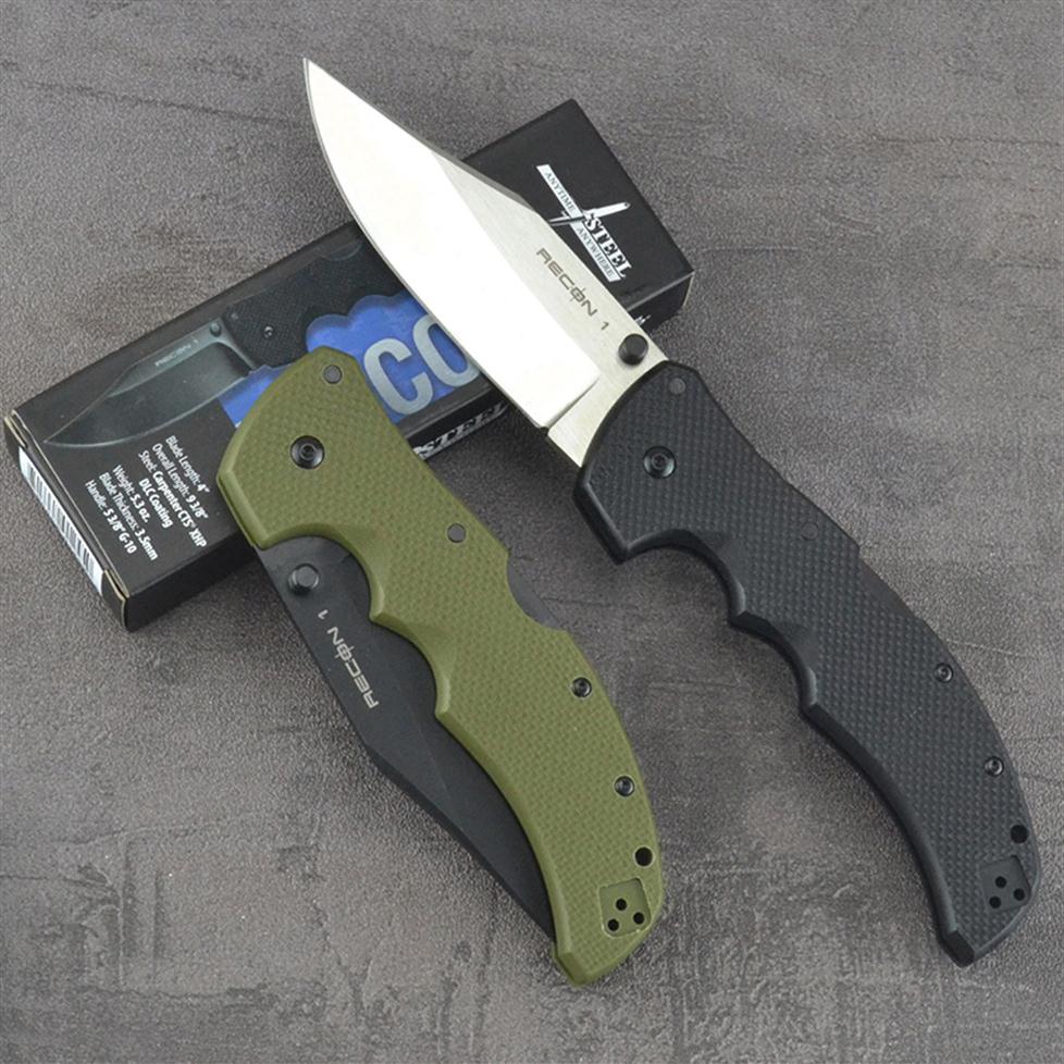 

Cold Steel Recon 1 Tactical Folding Knife High Hardness Sharp Blade Easy Carry Durable G10 Handle Camping Hunting Survival EDC Too306O