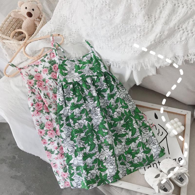 

Girl's Dresses 2-8T Flower Girls Elegant Summer Toddler Kid Clothes Sleeveless Backless Floral Dress Beach Playa Clothing OutfitGirl's