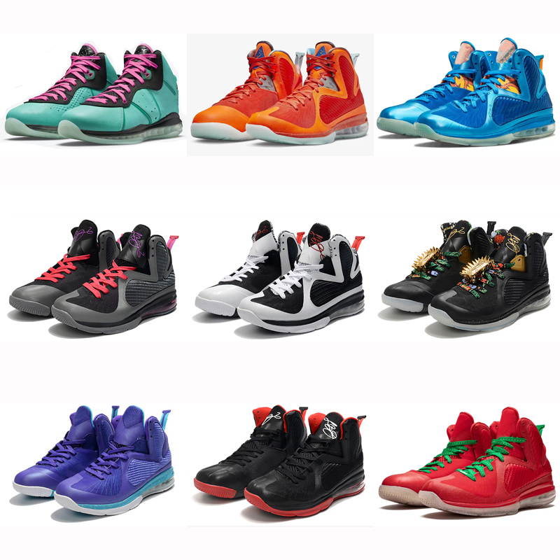 

2022 Lebrons 9 China Men Basketball Shoes High Quality South Beach 9s Neptune Blue Current Blue Total Orange Man Sneakers Sport Shoe Trainners, As photo 6