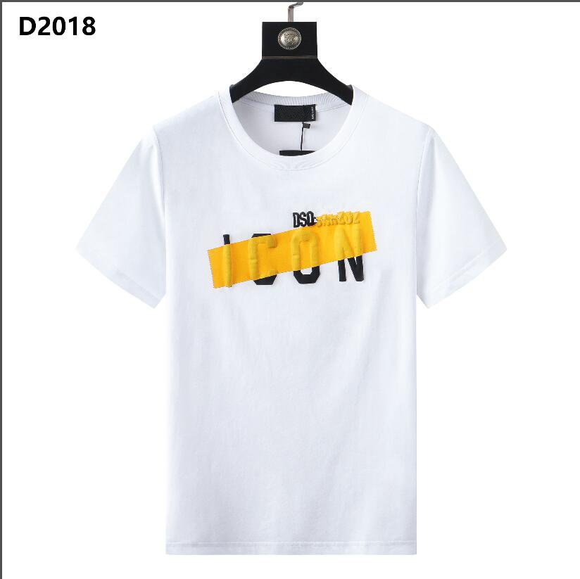 

DSQ Men's T-Shirts Designer Print Letter Men Tees Paris Cotton Polos man tops women clothing fashion brand T shirt d2018, Black