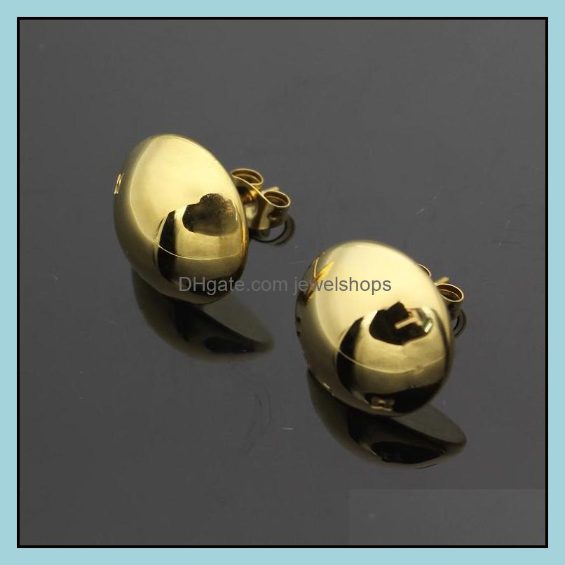 

New Style Stainless Steel 18K Gold Plated Stud Earrings Friends Mutual Gifts Couple Gifts... Drop Delivery 2021 Jewelry 8Hnzk