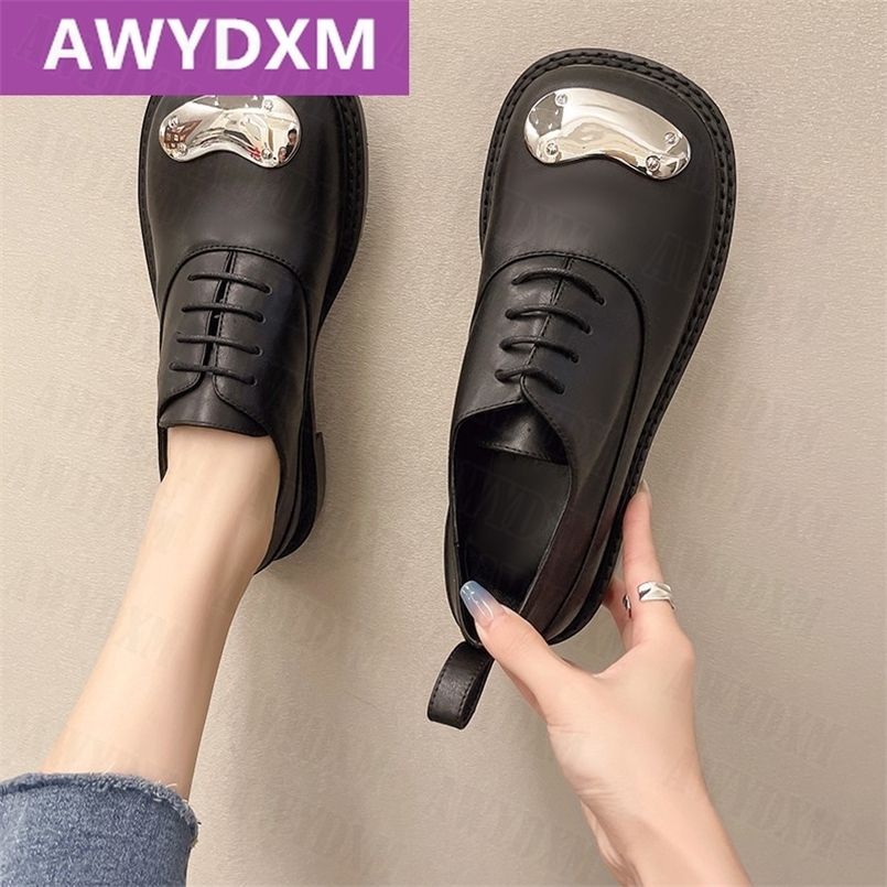 

Loafers Flats Casual Womens Shoes Lace Up Dress Ox y Shoes Female Style Shoes Zapatos De Mujer 220615, Black