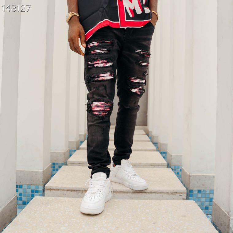 

Men's Jeans As1935 Fashion Men's 2022 Runway Luxury European Design Party Style ClothingMen's, Dark grey