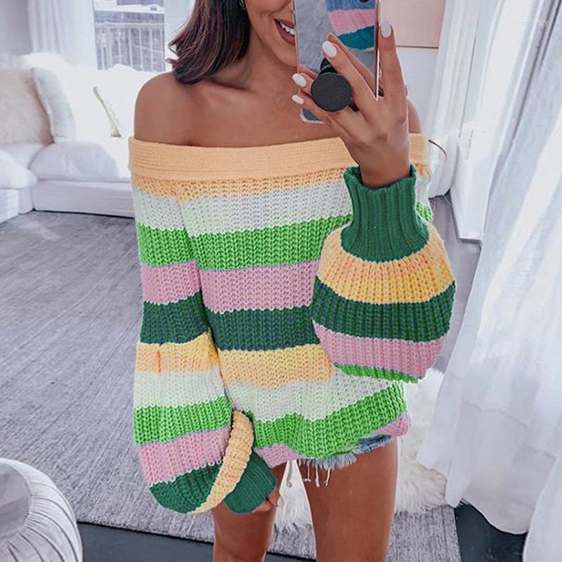 

Women' Sweaters Winter Sweater Women Pullover Rainbow Harajuku Long Sleeve Casual Ladies Tops Kawaii Knitted SJ3631T Jemi22, Orange