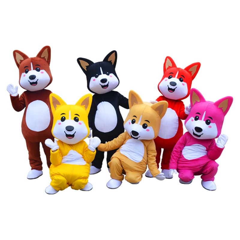 

Mascot doll costume Halloween Husky Dog Mascot Costume Suit Fox Party Game Adult Unisex Dress Halloween Inflatables Outdoor Decorations, Light brown