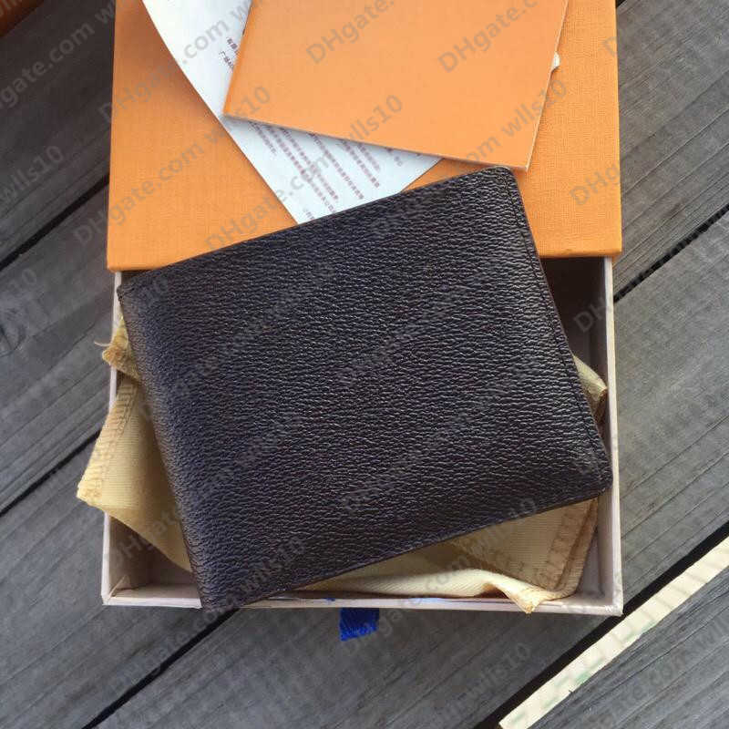 

Mens Designer wallet women purse High quality fashion short plaid Floral Wallets portafoglio uomo Complete set of 3 colors Holders With box, Brown flower