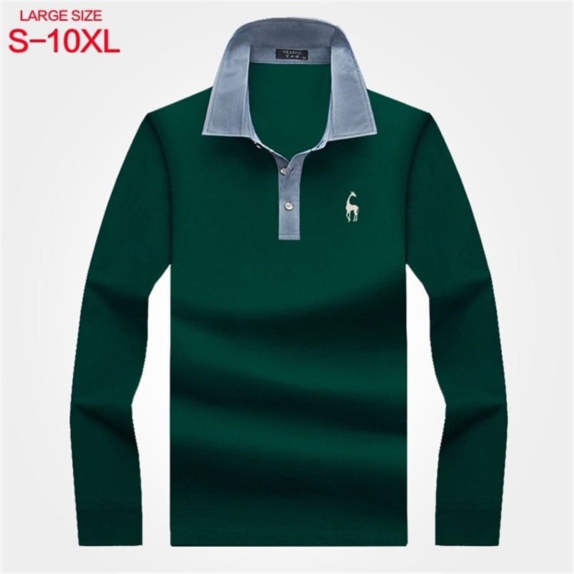 

Men's Long Sleeve T-shirt Autumn Middle-Aged Cotton Lapel Business Casual Bottom Shirt Men's Solid Large T-shirt Polo Shirt 220402, Green