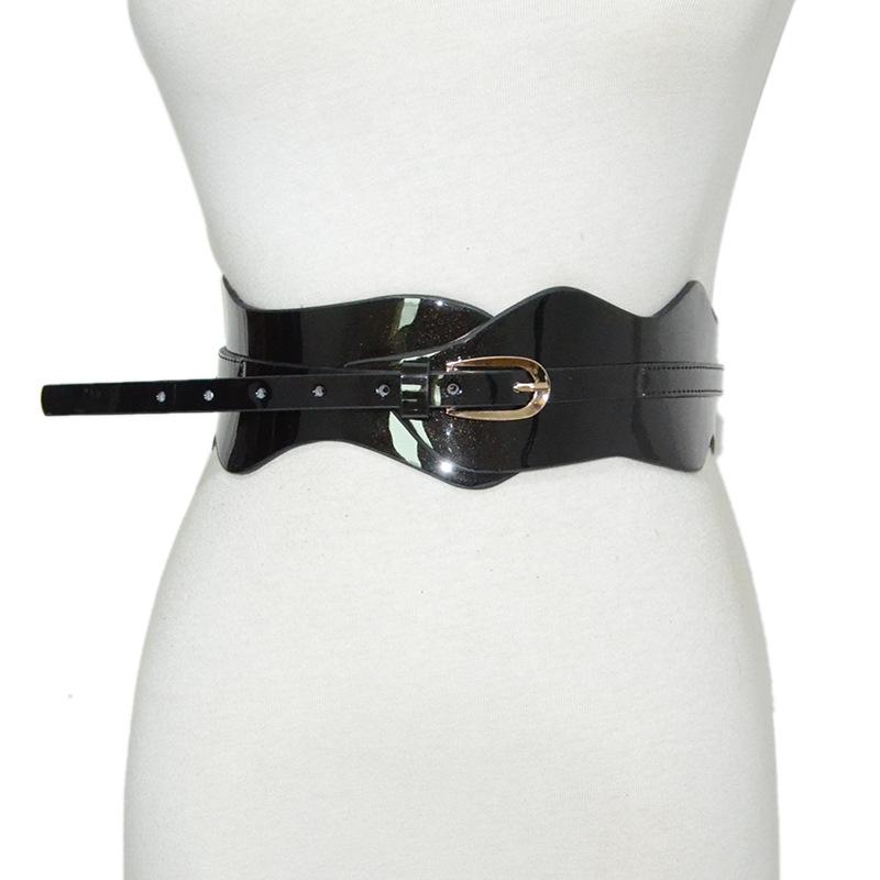 

Belts Lolita Corset Belt Black For Women Jelly Color Patent Leather Waistband Girl Prom Dress Decoration Ceinture Femme