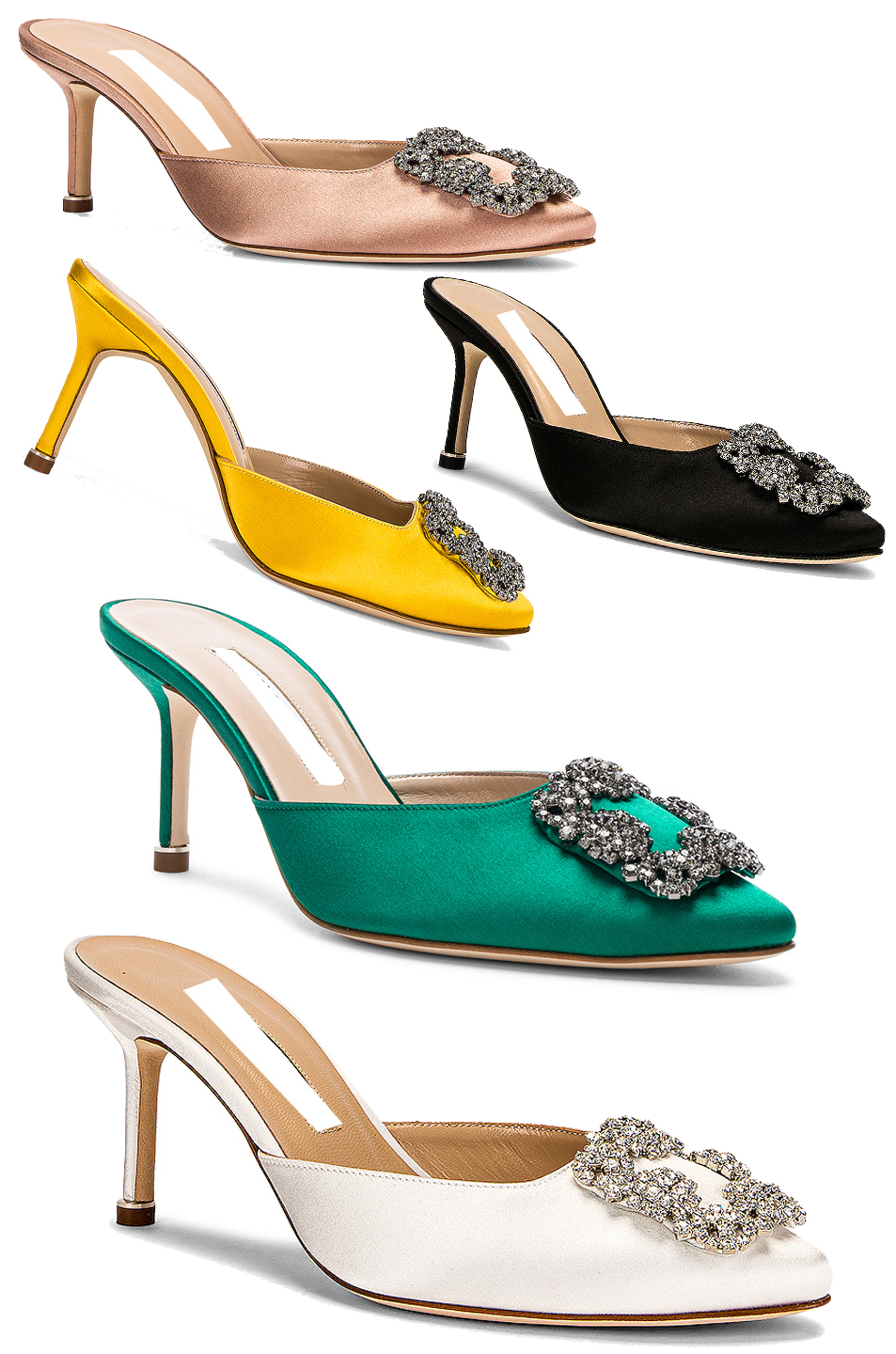 

Ladies Fashion High Heels Sandals manolos blahniks shoes crystal buckle embellished satin pump lady's wedding party gift with box Summer