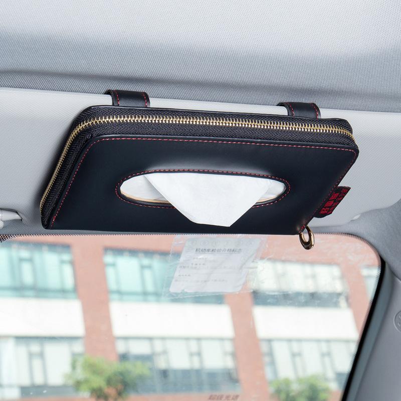

Car Tissue Box 21x13x2cm Sun Visor Holder Hanging Tray Auto Container Napkin Paper Cover Towel Organizer ZipperCar