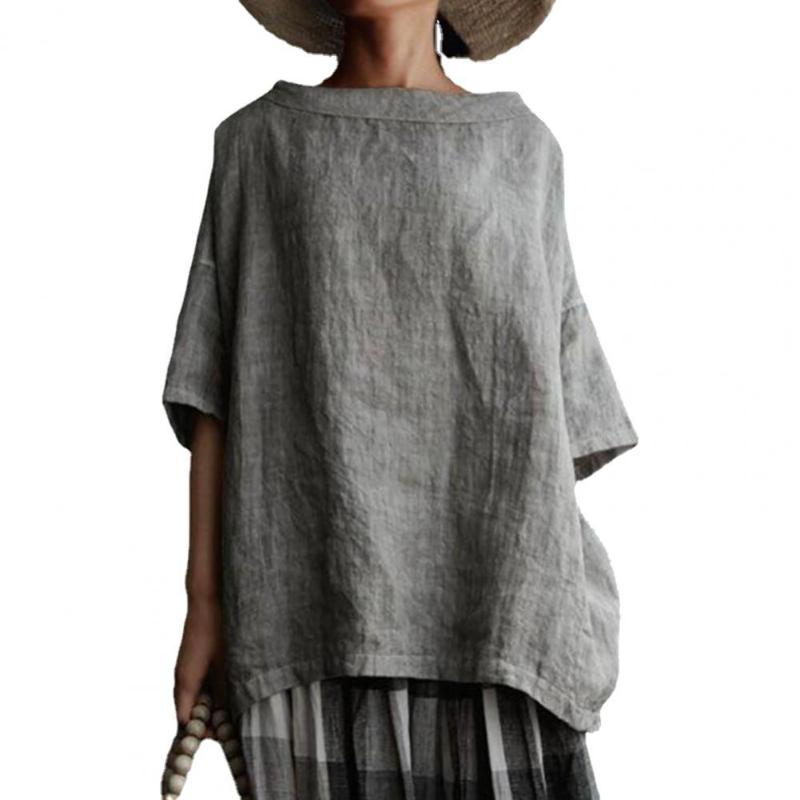 

Women's Blouses & Shirts Boat Collar Summer Shirt Elegant 2022 Comfortable Streetwear Concise Half Sleeve Women Top For Daily Wear Black Xxx