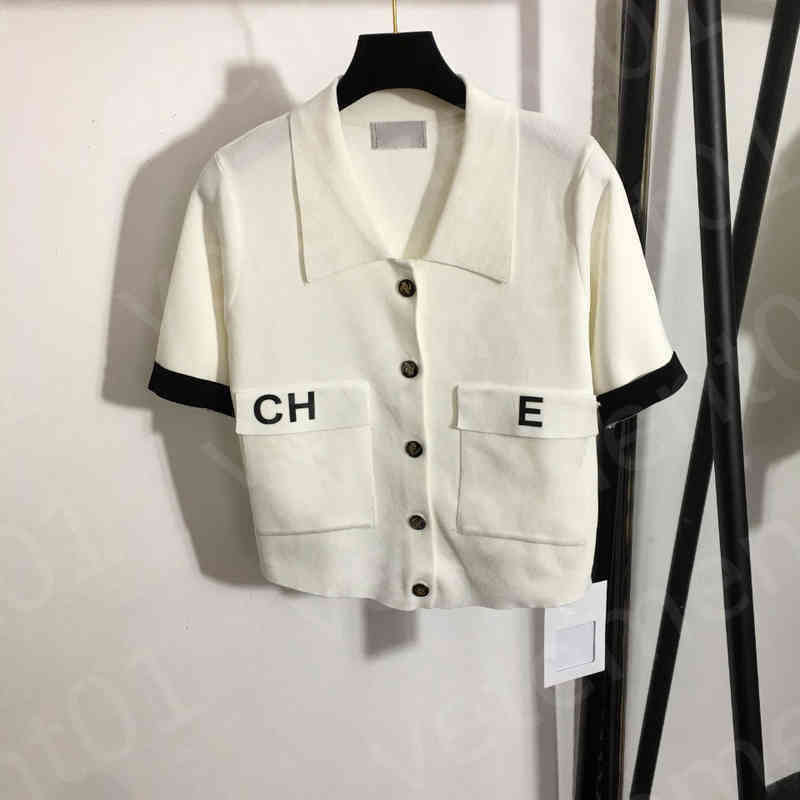 

Designer Womens Vest Summer Knit Stretch Vest Fashion Letter Embroidery Shirt Solid Color Short Sleeve Top Luxury Sexy Temperament Women Clothing